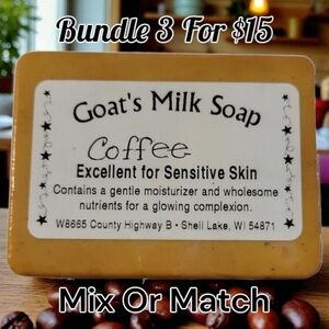 1 Home-made Amish Goat's Milk Soap Bar "Coffee" Borntregers Bundle 3 For $15